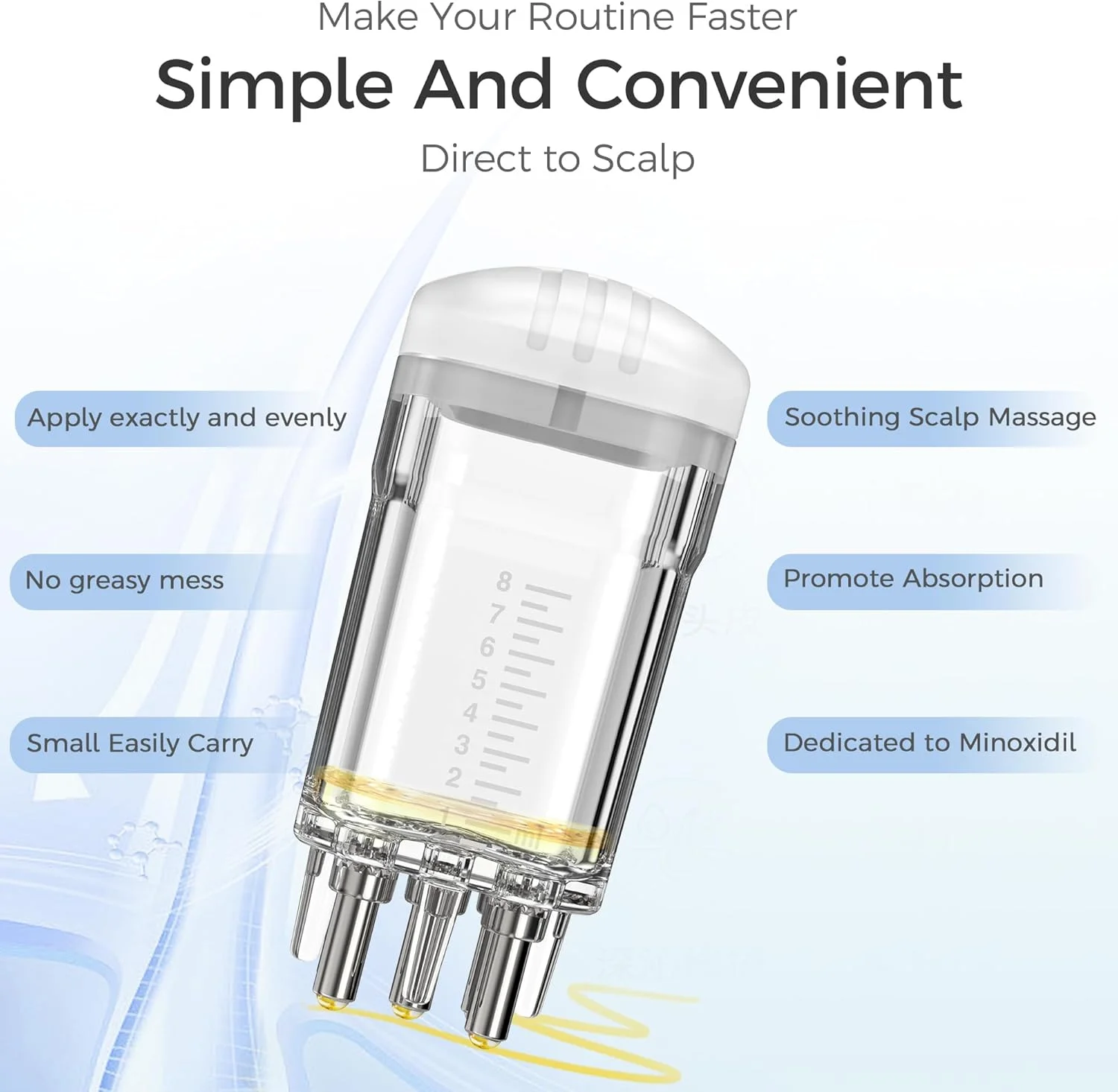 اپلیکاتور ماینوکسیدیل، 2 عدد اپلیکاتور شانه ای کوچک ماساژور موثر و دقیق با استفاده آسان و سریع، اختصاص داده شده به سرم رشد مو ماینوکسیدیل، بطری اپلیکاتور شانه ریشه، ابزار برس اپلیکاتور ماینوکسیدیل