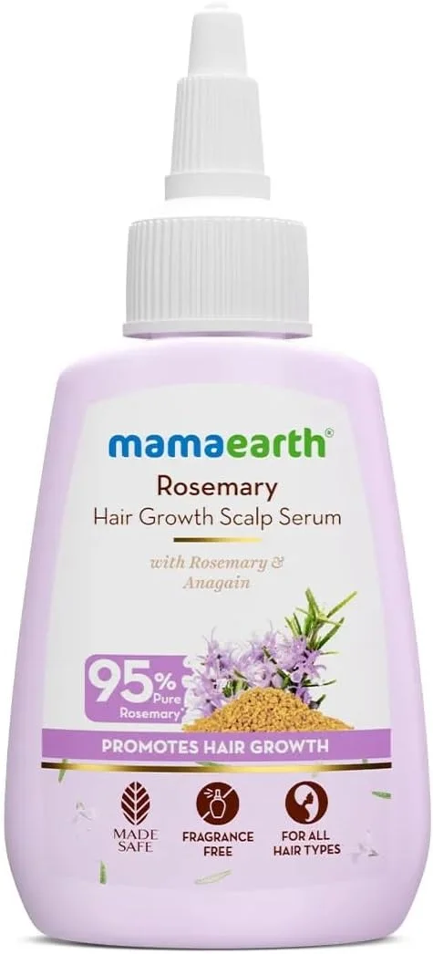 سرم مو و پوست سر رزماری ماماارت 50 میلی لیتر حاوی 95% رزماری خالص، 4% آناگین، 1% Root BioTec، 1% کرساتین، شنبلیله، کافئین، نیاسینامید | کنترل ریزش مو | افزایش تراکم مو