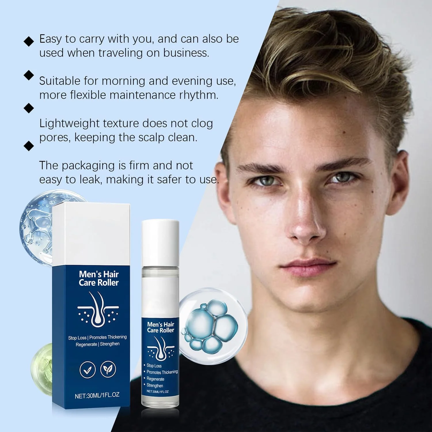 سرم رشد مو Makbeaty، جلوگیری از ریزش مو و تقویت موی سر آقایان - روغن تقویت کننده پوست سر، روغن درمانی طبیعی مراقبت از پوست سر برای تقویت و پرپشت شدن مو (30 میلی لیتر)