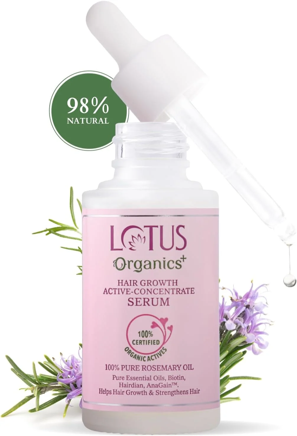 سرم کنسانتره فعال رشد مو لوتوس ارگانیکس پلاس | ساخته شده با روغن رزماری 100% ارگانیک، آناگین و هیردین | تقویت کننده رشد مو | تقویت کننده فولیکول های مو | برای انواع مو | 28 میلی لیتر سرم کنسانتره فعال رشد مو لوتوس ارگانیکس پلاس | ساخته شده با روغن رزماری 100% ارگانیک، آناگین و هیردین | تقویت کننده رشد مو | تقویت کننده فولیکول های مو | برای انواع مو | 28 میلی لیتر