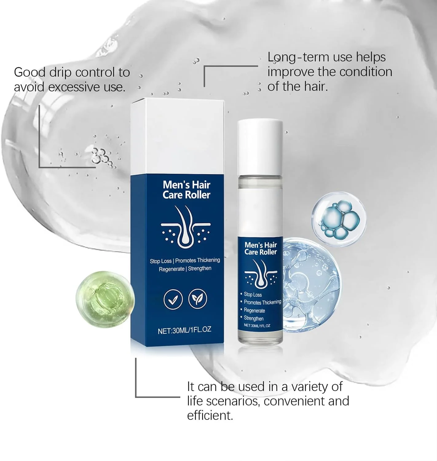 سرم رشد مو Makbeaty، جلوگیری از ریزش مو و تقویت موی سر آقایان - روغن تقویت کننده پوست سر، روغن درمانی طبیعی مراقبت از پوست سر برای تقویت و پرپشت شدن مو (30 میلی لیتر)