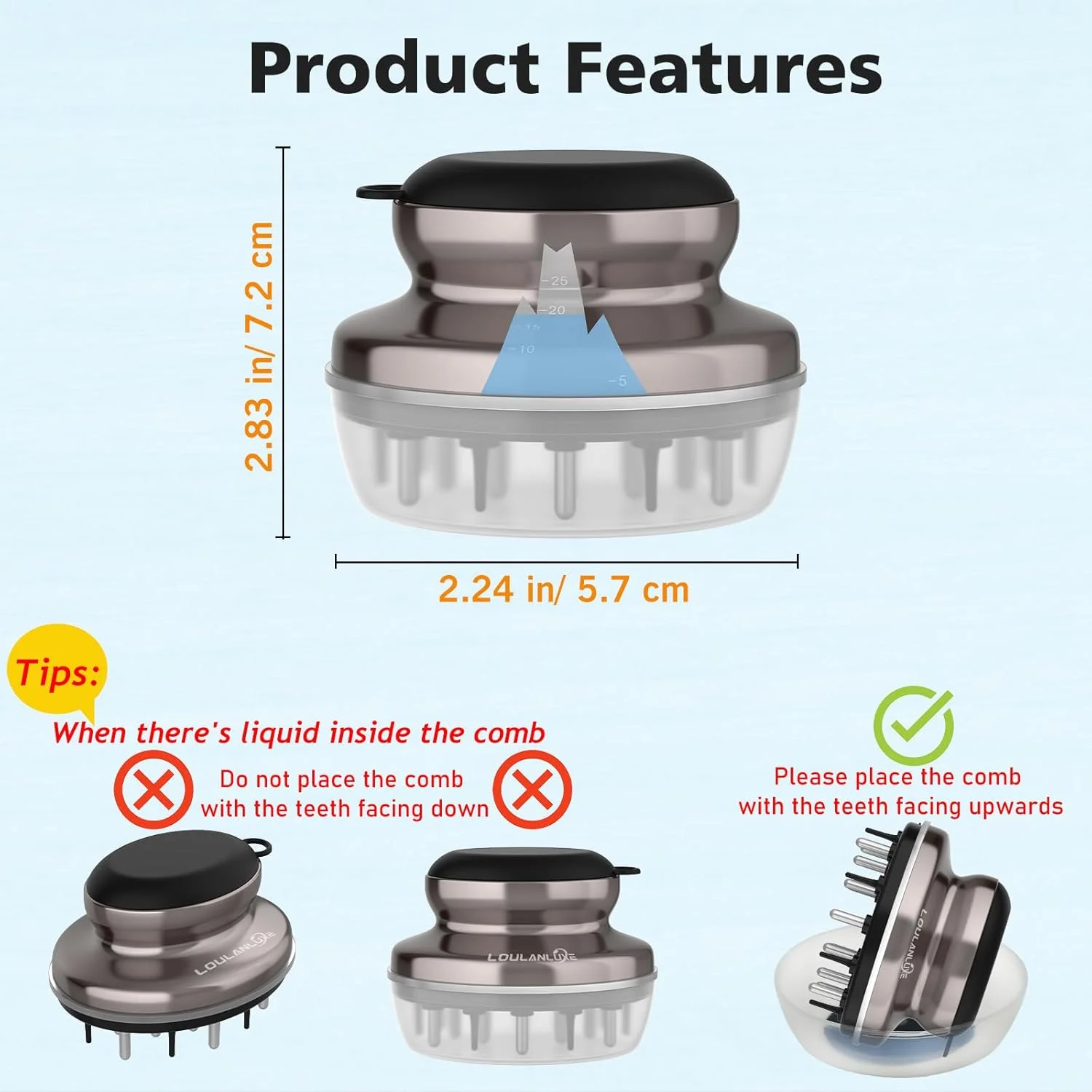 دیسپنسر مایع رشد مو LOULANLUXE - اپلیکاتور روغن پوست سر برای درمان های کم ویسکوزیته، سرم ها و روغن های ضروری (Set1، قهوه ای)