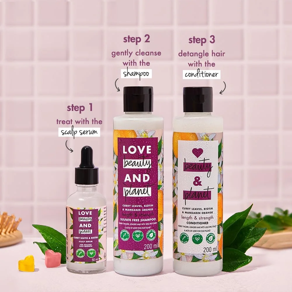 سرم پوست سر Love Beauty And Planet با برگ کاری و بیوتین وگان | سرم رشد مو، 50 میلی لیتر سرم پوست سر Love Beauty And Planet با برگ کاری و بیوتین وگان | سرم رشد مو، 50 میلی لیتر