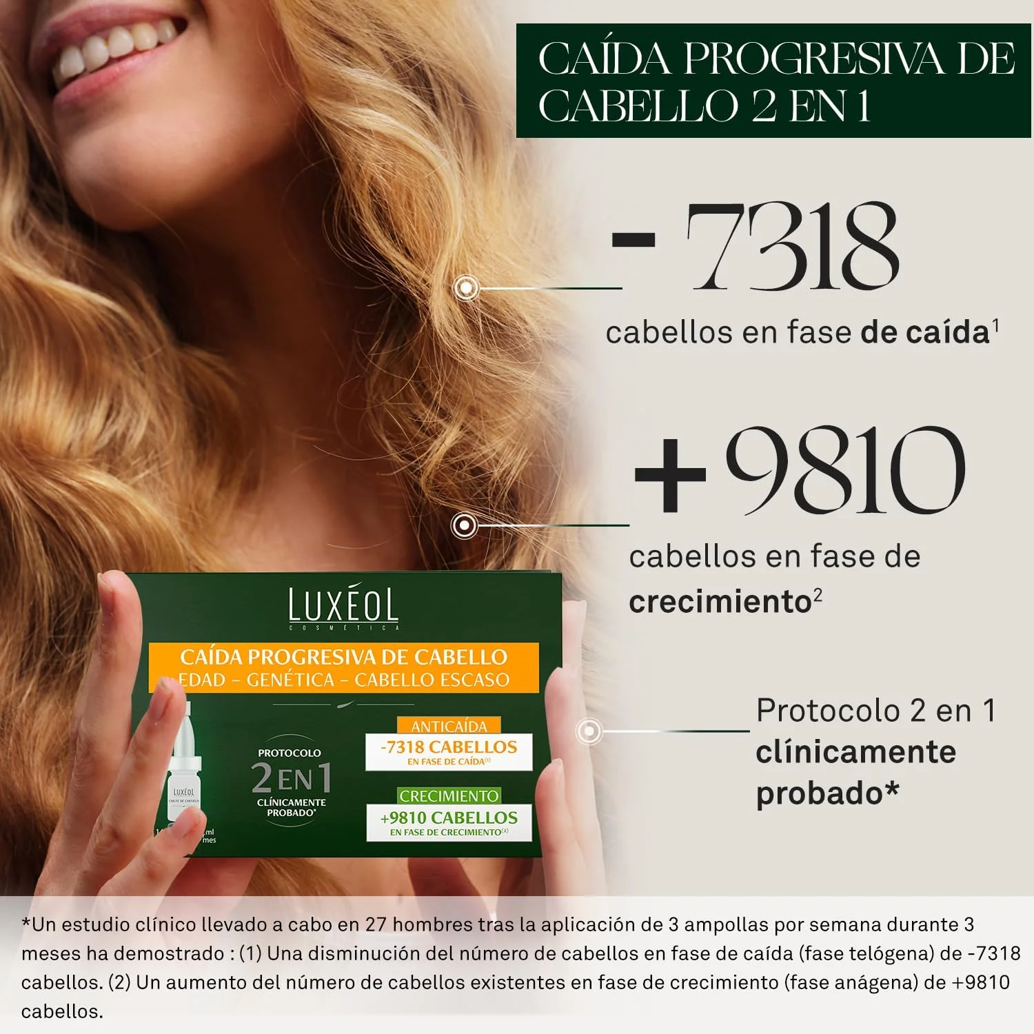 لوکسیول - سرم 2 در 1 ضد ریزش تدریجی مو - تقویت کننده ضد ریزش و رشد مو - از نظر بالینی تست شده - 98% مواد منشاء طبیعی - مناسب برای خانم ها و آقایان - برنامه 1 ماهه - 14 آمپول (6 میلی لیتر) لوکسیول - سرم 2 در 1 ضد ریزش تدریجی مو - تقویت کننده ضد ریزش و رشد مو - از نظر بالینی تست شده - 98% مواد منشاء طبیعی - مناسب برای خانم ها و آقایان - برنامه 1 ماهه - 14 آمپول (6 میلی لیتر)