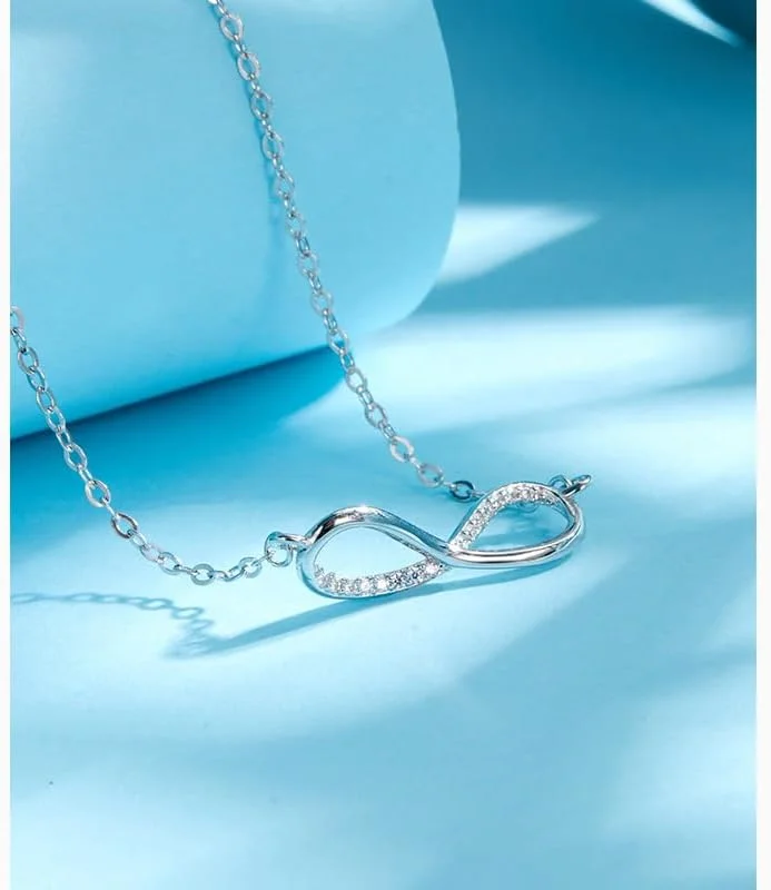 گردنبند آویز نقره استرلینگ 925 با کریستال و عناصر فشن زنانه، بسته بندی هدیه، جواهرات فشن J.Rosée مدل JR-1180