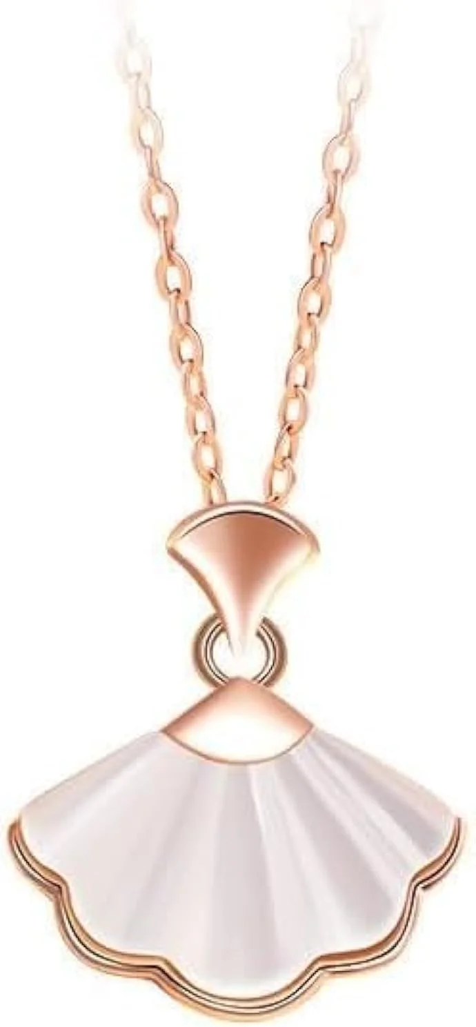 گردنبند آویز نقره استرلینگ 925 طرح بادبزن کریستالی فشن المنتس زنانه بسته بندی هدیه جواهرات فشن J.Rosée مدل JR-1176