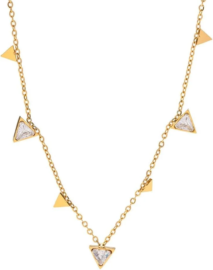 گردنبند آویز نقره استرلینگ 925 با روکش طلای نگین دار زنانه، بسته بندی هدیه، جواهرات مد روز J.Rosée مدل JR-1167