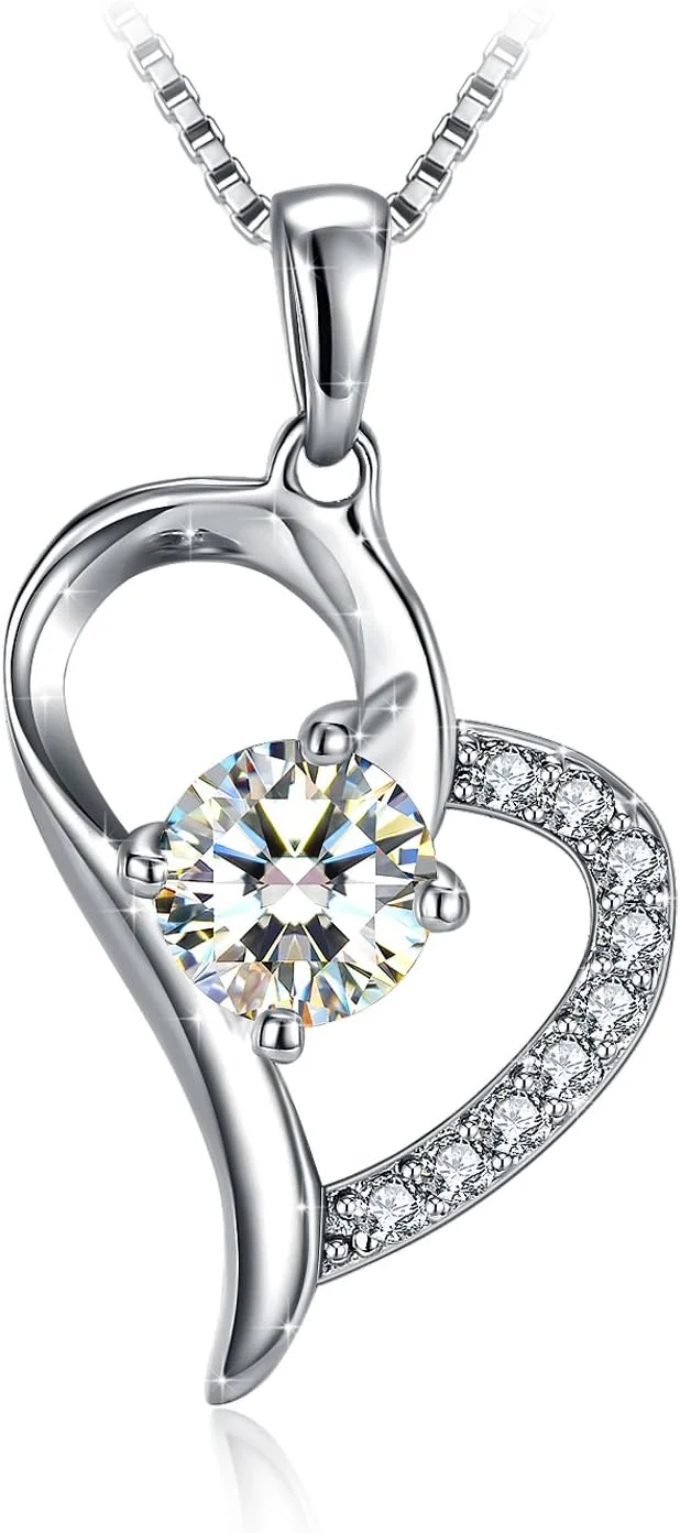 گردنبند آویز قلب نقره استرلینگ 925 با روکش طلای 18 عیار و کریستال، مناسب هدیه برای خانم ها، جواهرات فشن J.Rosée مدل JR320
