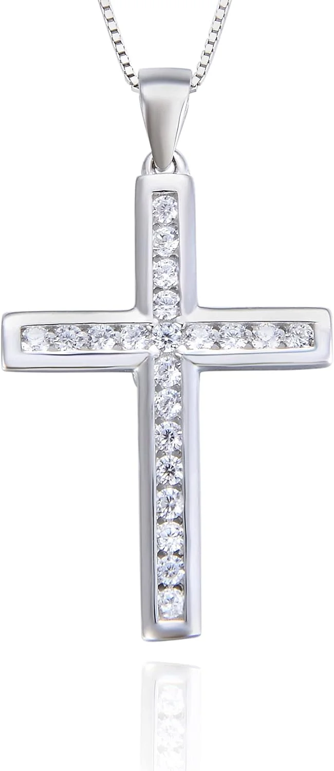 گردنبند آویز نقره استرلینگ 925 با کریستال فشن زنانه J.Rosée Fashion Jewelry JR-1030