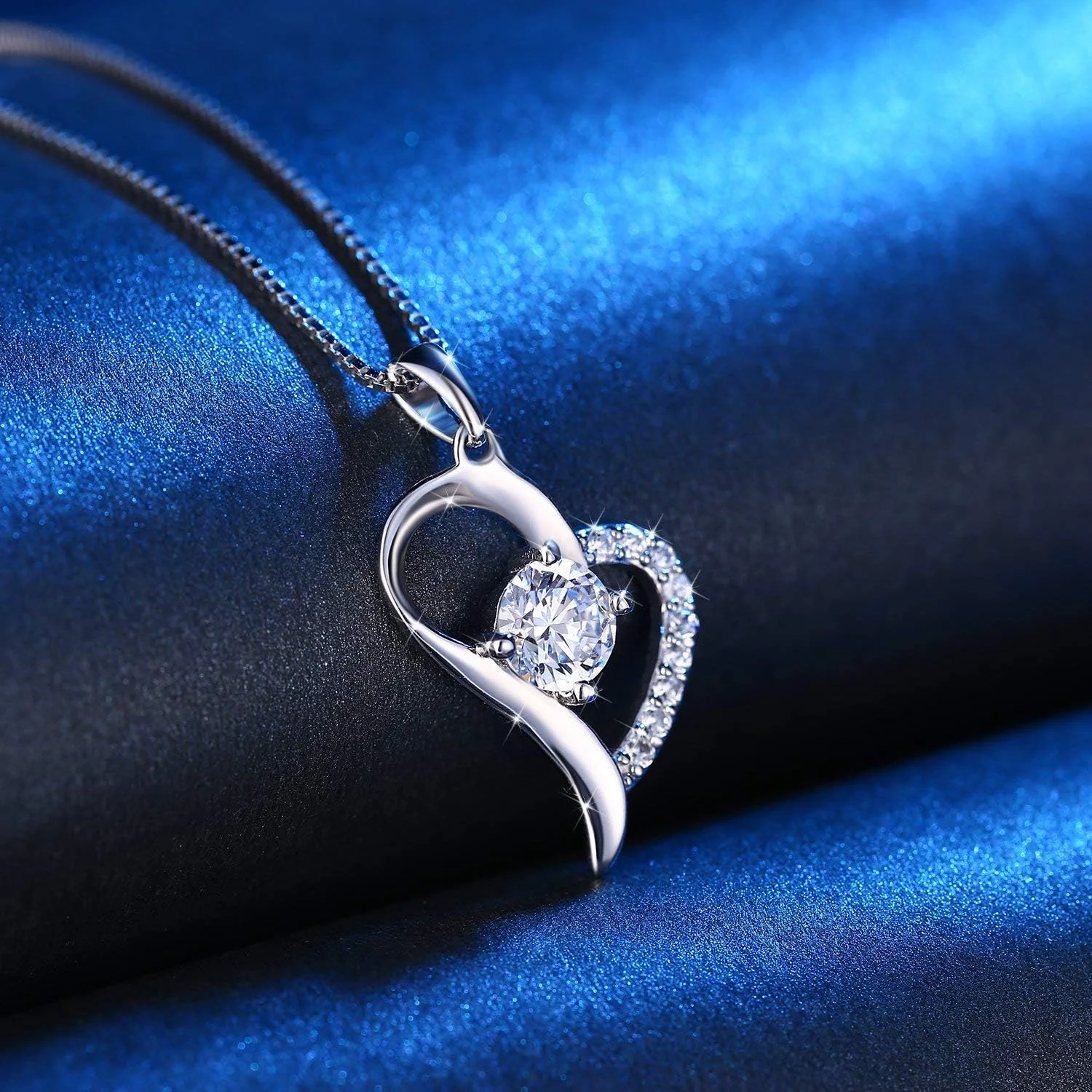 گردنبند آویز قلب نقره استرلینگ 925 با روکش طلای 18 عیار و کریستال، مناسب هدیه برای خانم ها، جواهرات فشن J.Rosée مدل JR320