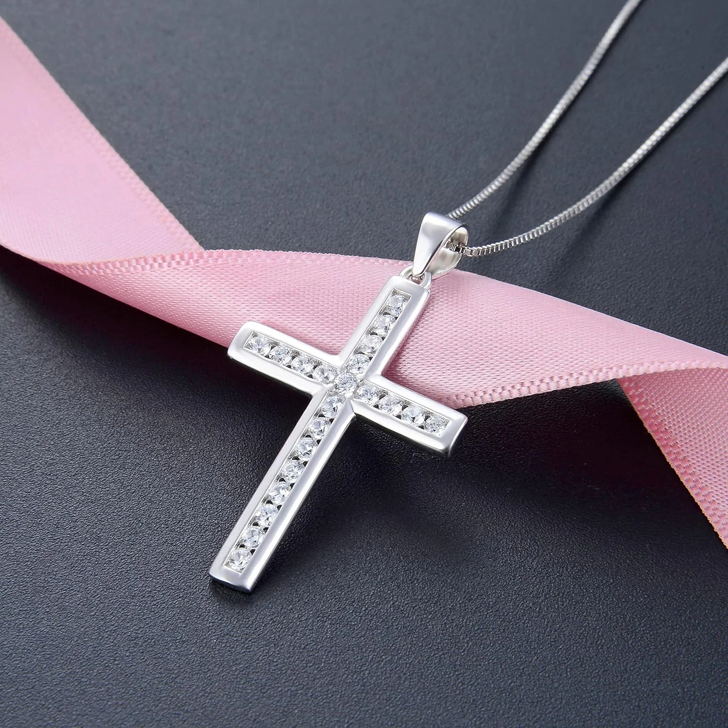 گردنبند آویز نقره استرلینگ 925 با کریستال فشن زنانه J.Rosée Fashion Jewelry JR-1030