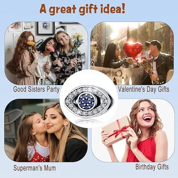 آویز مهره J.Rosée برای دستبندهای پان، مهره های جواهرات دخترانه دستبند و گردنبند هدیه زنانه، مهره های چشم آبی کریستالی لوازم جانبی روزمره چشم نظر آبی 3 آویز مهره J.Rosée برای دستبندهای پان، مهره های جواهرات دخترانه دستبند و گردنبند هدیه زنانه، مهره های چشم آبی کریستالی لوازم جانبی روزمره چشم نظر آبی 3