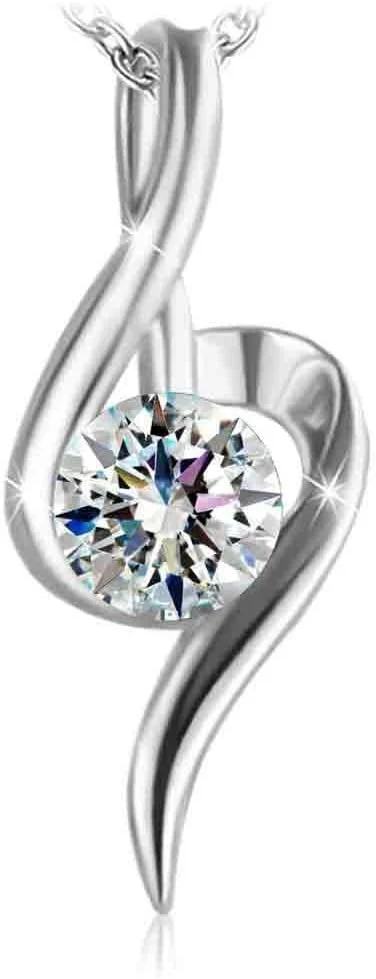 گردنبند آویز قلب سواروسکی المنتز با روکش طلای 18 عیار و نقره استرلینگ 925، مناسب هدیه برای خانم ها و دختران - جواهرات مد روز J.Rosée مدل JR030