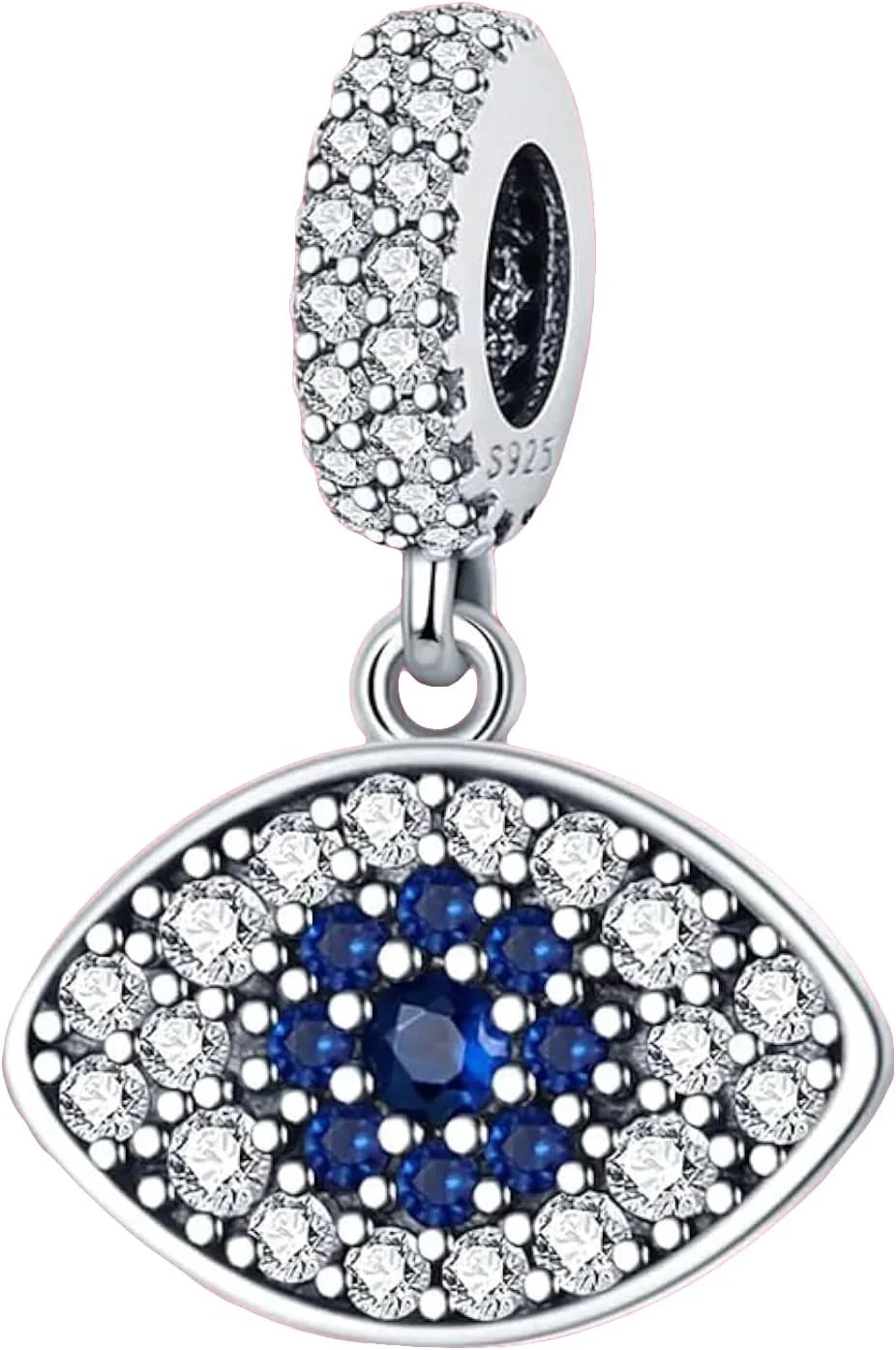 آویز مهره ای J.Rosée برای دستبندهای Pan Charm، مهره های جواهرات دخترانه دستبند و گردنبند هدیه زنانه، مهره های چشم آبی کریستالی لوازم جانبی روزمره چشم نظر آبی 2