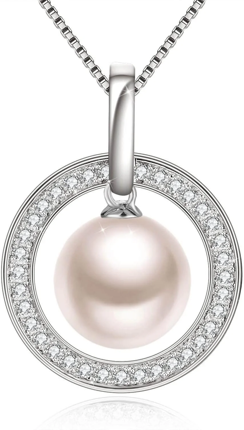 گردنبند آویز مروارید نقره استرلینگ 925 زنانه J.Rosée JRosee با کریستال های سواروسکی