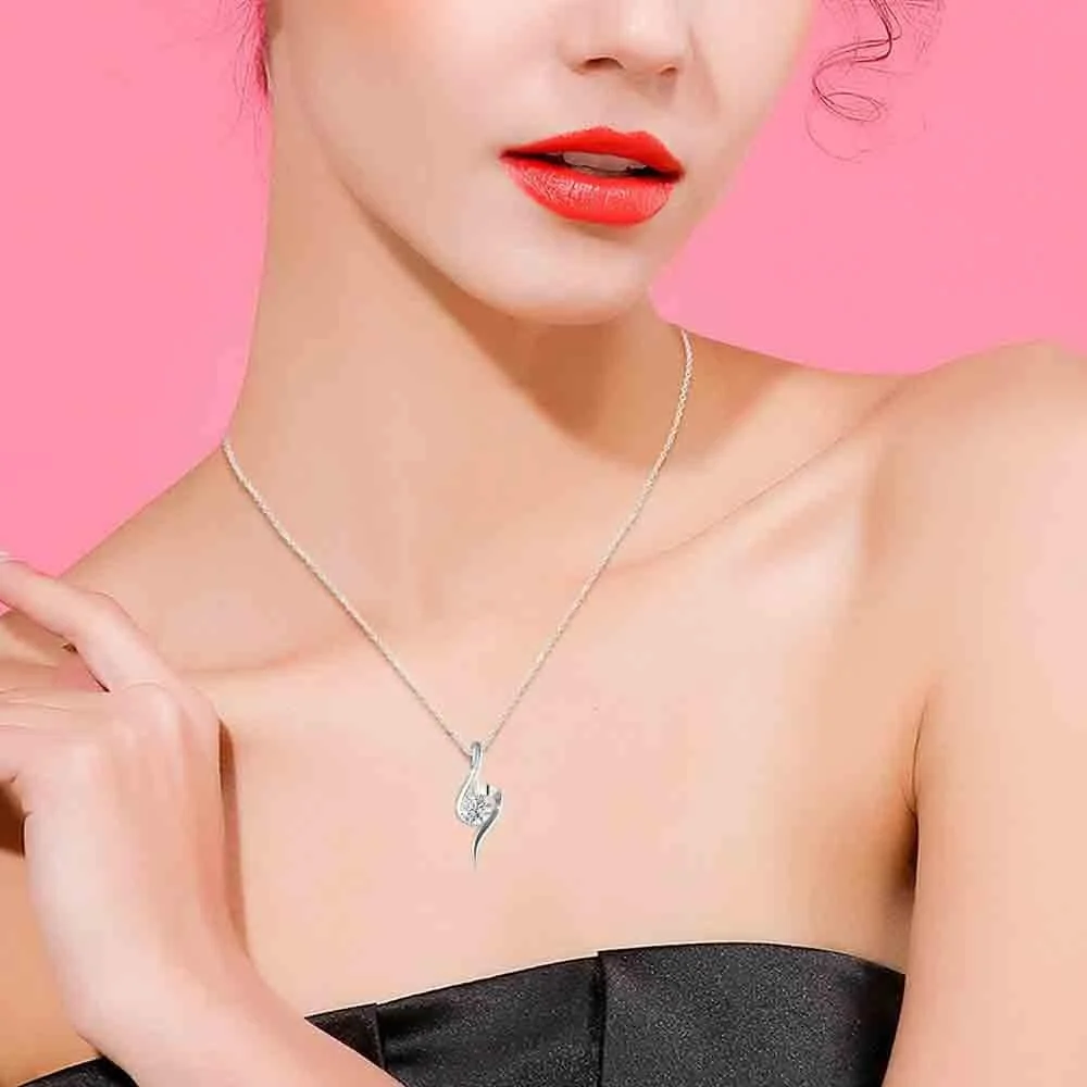 گردنبند آویز قلب سواروسکی المنتز با روکش طلای 18 عیار و نقره استرلینگ 925، مناسب هدیه برای خانم ها و دختران - جواهرات مد روز J.Rosée مدل JR030