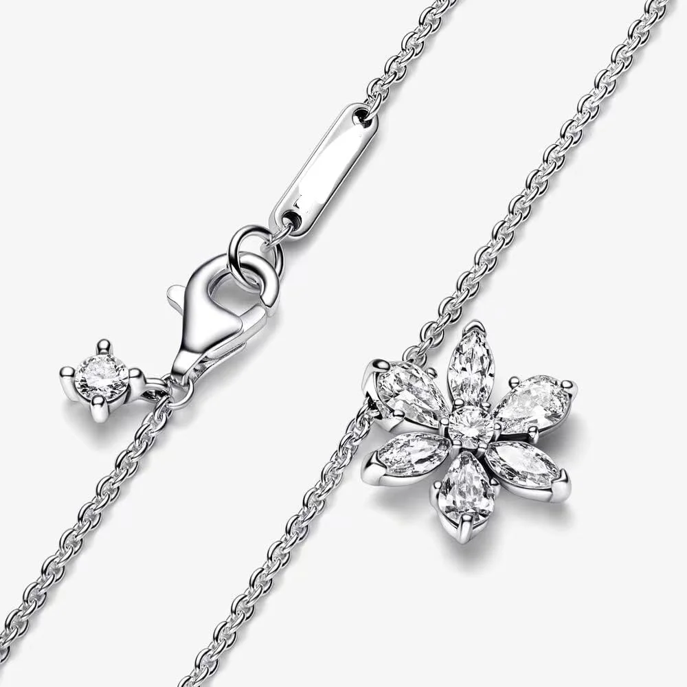 گردنبند آویز گل نقره ای کریستالی J.Rosée، جواهرات مد روز برای زنان، بسته بندی هدیه JR-1303 گردنبند آویز گل نقره ای کریستالی J.Rosée، جواهرات مد روز برای زنان، بسته بندی هدیه JR-1303