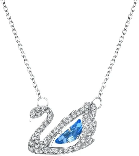 گردنبند آویز قو نقره ای کریستالی J.Rosée، جواهرات مد روز برای زنان، بسته بندی هدیه JR-1238