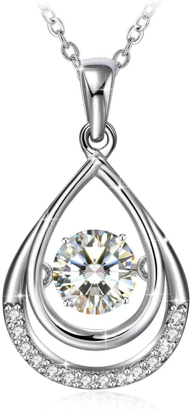 گردنبند آویز زنانه با کریستال های سواروسکی، روکش طلای 18 عیار و نقره استرلینگ 925، بسته هدیه جواهرات مد روز J.Rosée مدل JR755