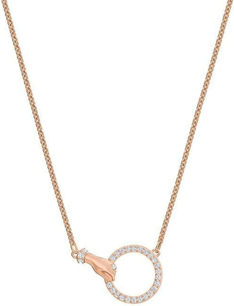 گردنبند آویز دست و گرد کریستالی رزگلد زنانه J.Rosée مدل JR-1223