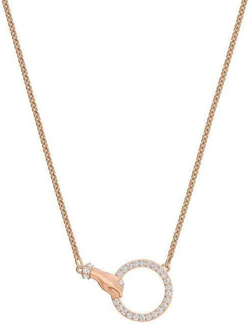 گردنبند آویز دست و گرد کریستالی رزگلد زنانه J.Rosée مدل JR-1223