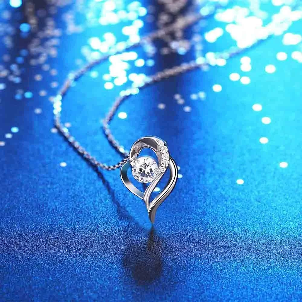 گردنبند آویز قلب نقره استرلینگ 925 با روکش طلای 18 عیار و کریستال، مناسب هدیه برای زنان، جواهرات فشن J.Rosée مدل JR001 گردنبند آویز قلب نقره استرلینگ 925 با روکش طلای 18 عیار و کریستال، مناسب هدیه برای زنان، جواهرات فشن J.Rosée مدل JR001