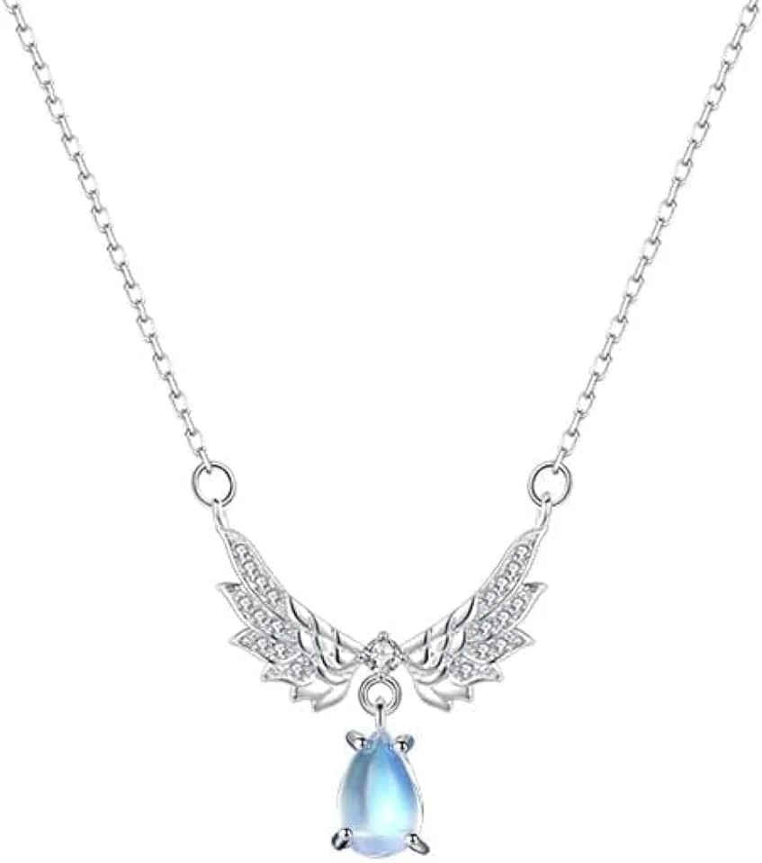 گردنبند آویز بال فرشته کریستالی نقره استرلینگ 925 برای زنان، بسته بندی هدیه، جواهرات مد روز J.Rosée JR-1106