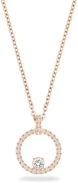 گردنبند آویز گرد زنانه J.Rosée با روکش طلای رز و کریستال - مدل JR-1210