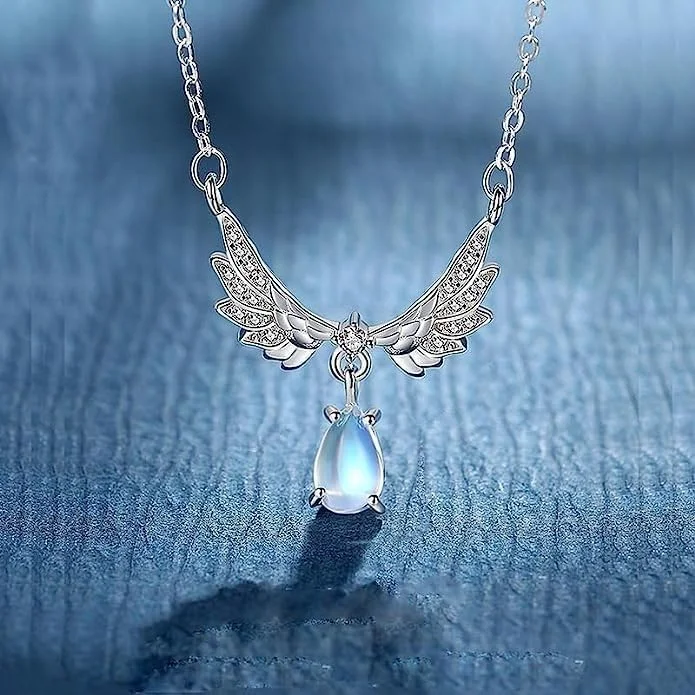 گردنبند آویز بال فرشته کریستالی نقره استرلینگ 925 برای زنان، بسته بندی هدیه، جواهرات مد روز J.Rosée JR-1106