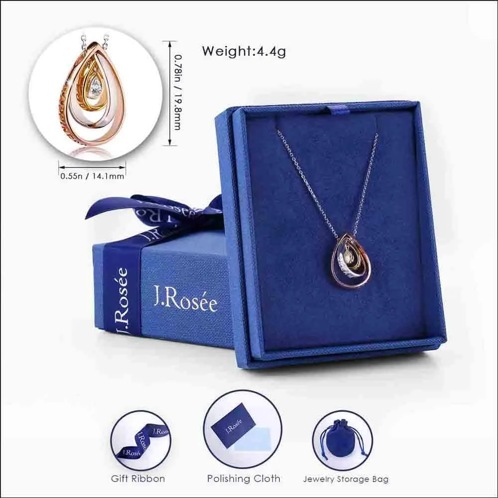 گردنبند آویز نقره استرلینگ 925 زنانه با نگین های سواروسکی، هدیه ای از جواهرات JRosee