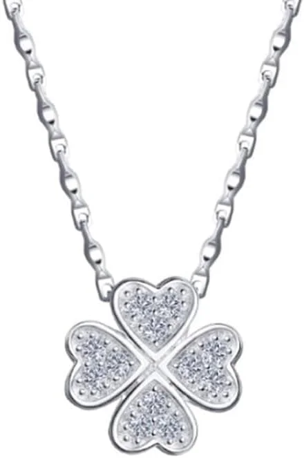 گردنبند آویز نقره استرلینگ 925 طرح شبدر خوش شانس کریستالی شیک زنانه بسته بندی هدیه J.Rosée Fashion Jewelry JR-1114 گردنبند آویز نقره استرلینگ 925 طرح شبدر خوش شانس کریستالی شیک زنانه بسته بندی هدیه J.Rosée Fashion Jewelry JR-1114