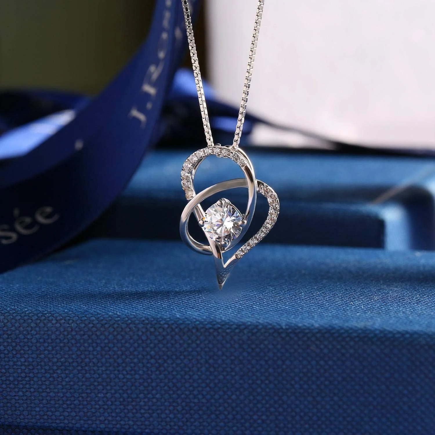 گردنبند آویز نقره استرلینگ 925 با کریستال های سواروسکی مدل Jr671 از جواهرات Jrosee