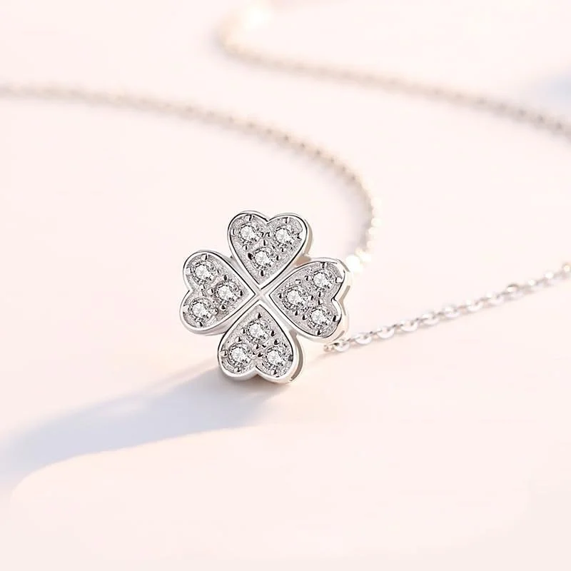 گردنبند آویز نقره استرلینگ 925 طرح شبدر خوش شانس کریستالی شیک زنانه بسته بندی هدیه J.Rosée Fashion Jewelry JR-1114 گردنبند آویز نقره استرلینگ 925 طرح شبدر خوش شانس کریستالی شیک زنانه بسته بندی هدیه J.Rosée Fashion Jewelry JR-1114