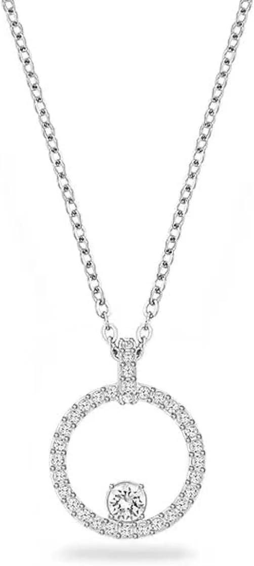 گردنبند آویز گرد نقره ای کریستالی زنانه J.Rosée مدل JR-1204