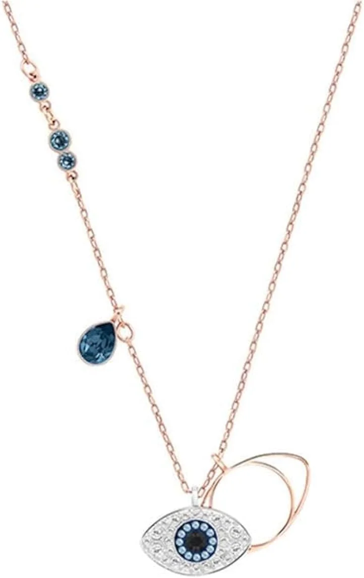 گردنبند آویز چشم با روکش طلای رز کریستالی جواهرات مد روز J.Rosée مدل JR-1231