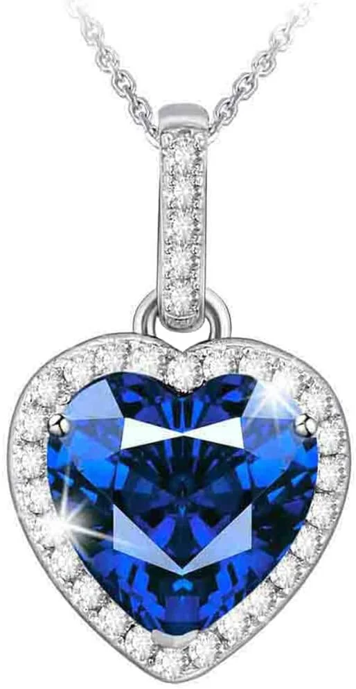 گردنبند آویز قلب دوتایی نقره استرلینگ 925 با روکش طلای 18 عیار و کریستال های سواروسکی المنتز برای زنان و دختران، بسته هدیه جواهرات مد روز J.Rosée (قلب تایتانیک)