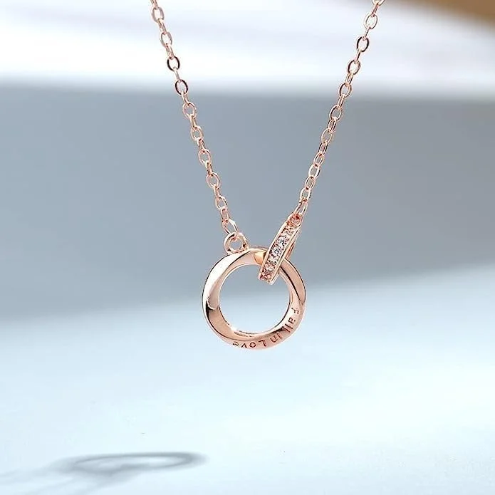 گردنبند آویز نقره استرلینگ 925 با روکش طلای رزگلد و کریستال فشن طرح موبیوس، بستهبندی هدیه زنانه، جواهرات فشن J.Rosée مدل JR-1094 گردنبند آویز نقره استرلینگ 925 با روکش طلای رزگلد و کریستال فشن طرح موبیوس، بستهبندی هدیه زنانه، جواهرات فشن J.Rosée مدل JR-1094