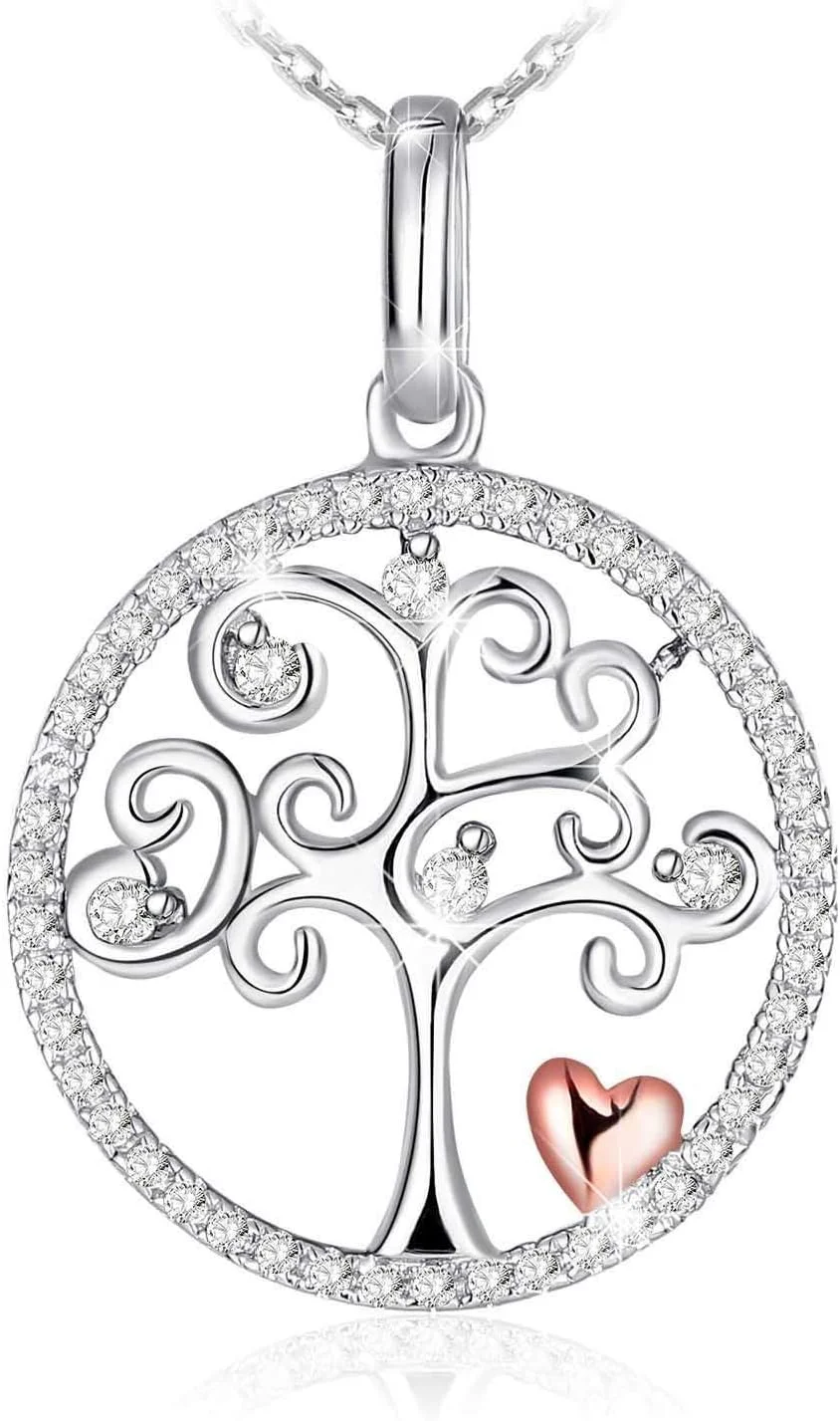 گردنبند آویز نقره استرلینگ 925 با کریستال های سواروسکی المنتز برند جی. رُزه مناسب هدیه برای بانوان و دختران - جواهرات جی. رُزه مدل Jr915