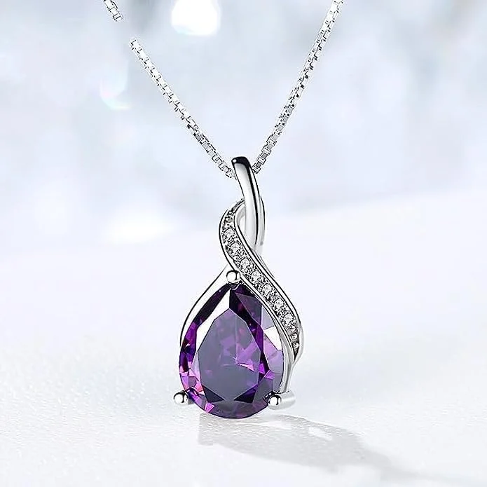 گردنبند نقره استرلینگ 925 با روکش طلای نگین دار سواروسکی زنانه بسته بندی هدیه J.Rosée