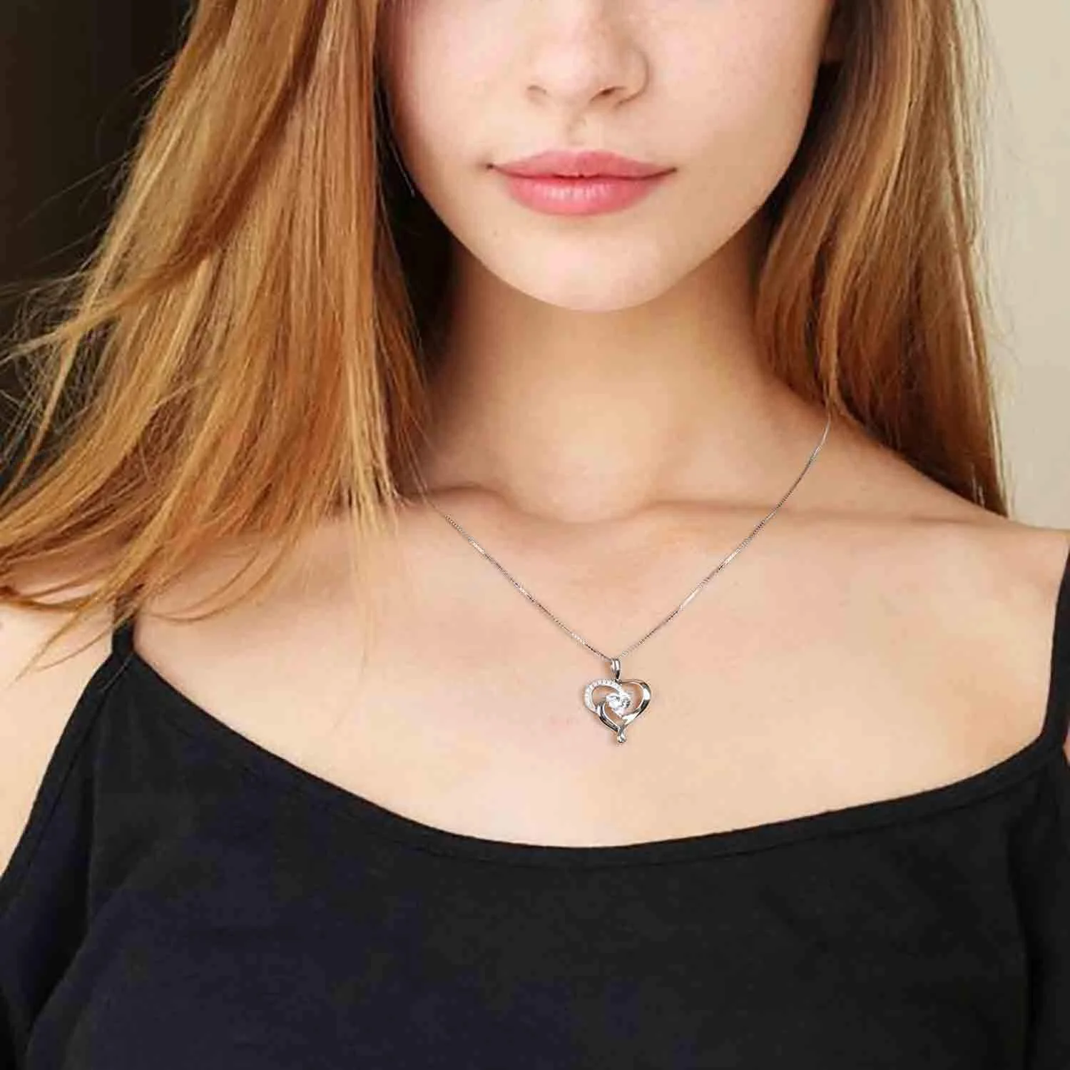 گردنبند آویز قلب سواروسکی با روکش طلای 18 عیار و نقره استرلینگ 925، مناسب هدیه برای بانوان و دختران، جواهرات فشن برند J.Rosée مدل Jr889