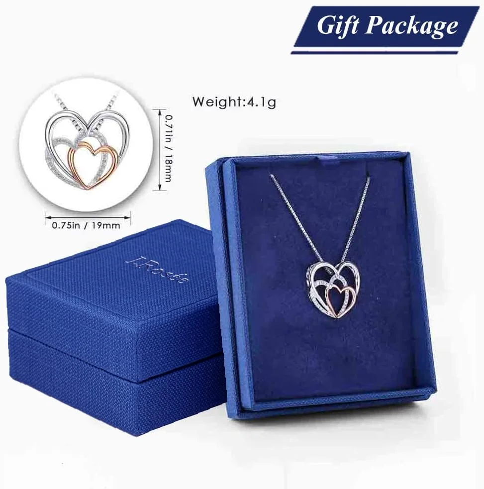 گردنبند آویز نقره استرلینگ 925 جی رز برای زنان و دختران، جواهرات هدیه مدل JR890 گردنبند آویز نقره استرلینگ 925 جی رز برای زنان و دختران، جواهرات هدیه مدل JR890