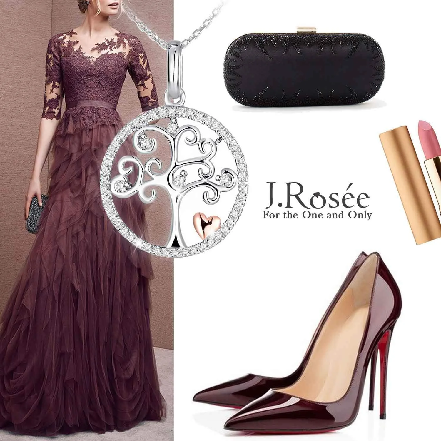 گردنبند آویز نقره استرلینگ 925 با کریستال های سواروسکی المنتز برند جی. رُزه مناسب هدیه برای بانوان و دختران - جواهرات جی. رُزه مدل Jr915 گردنبند آویز نقره استرلینگ 925 با کریستال های سواروسکی المنتز برند جی. رُزه مناسب هدیه برای بانوان و دختران - جواهرات جی. رُزه مدل Jr915