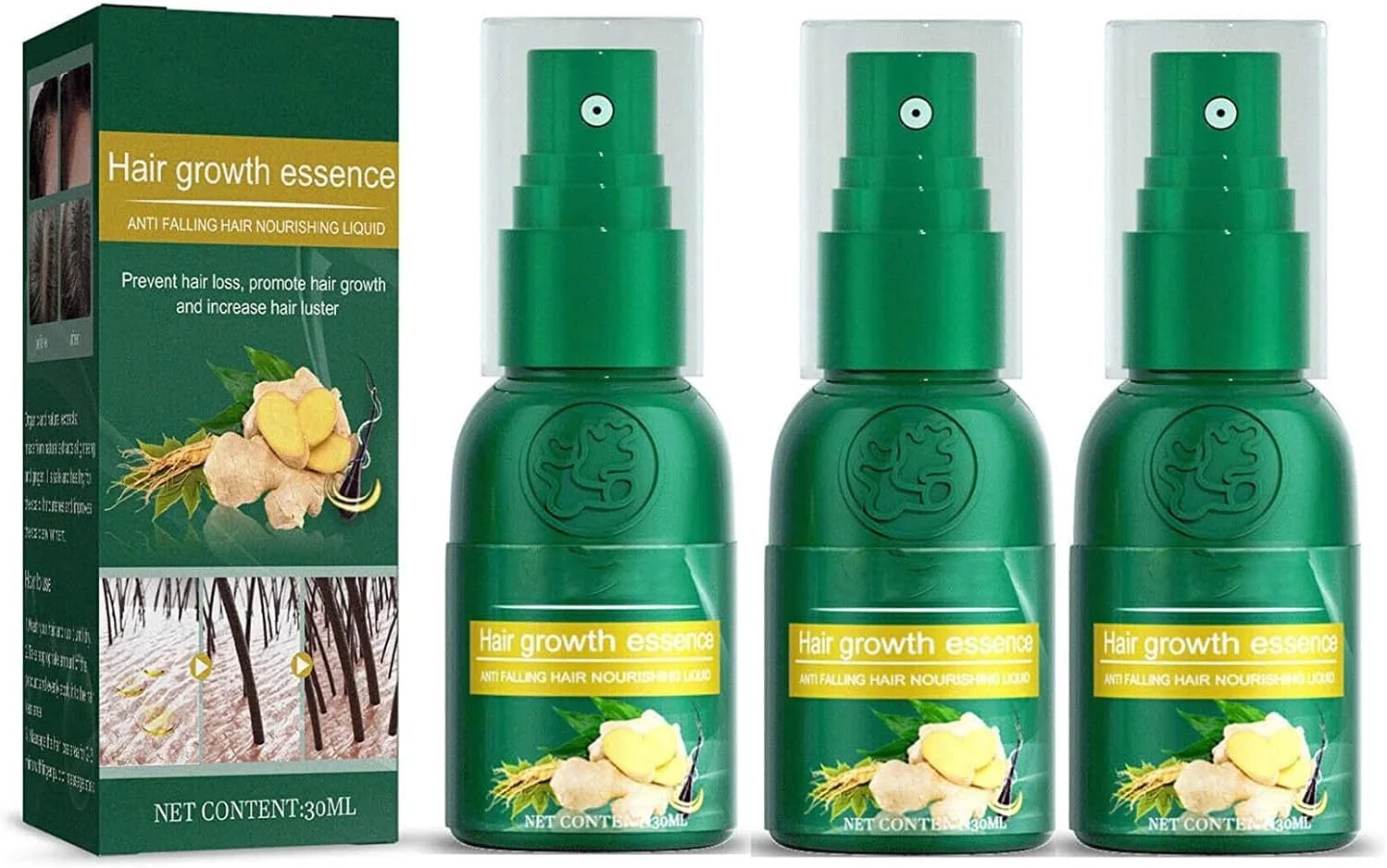 اسپری سرم رشد مجدد مو جینسینگ کره ای، تحریک 10 برابری رشد مو برای آقایان و بانوان، 30 میلی لیتر (3 عدد) اسپری سرم رشد مجدد مو جینسینگ کره ای، تحریک 10 برابری رشد مو برای آقایان و بانوان، 30 میلی لیتر (3 عدد)