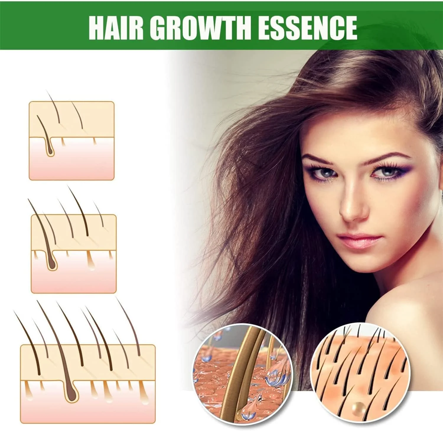 اسپری سرم رشد مجدد مو جینسینگ کره ای، تحریک 10 برابری رشد مو برای آقایان و بانوان، 30 میلی لیتر (3 عدد)