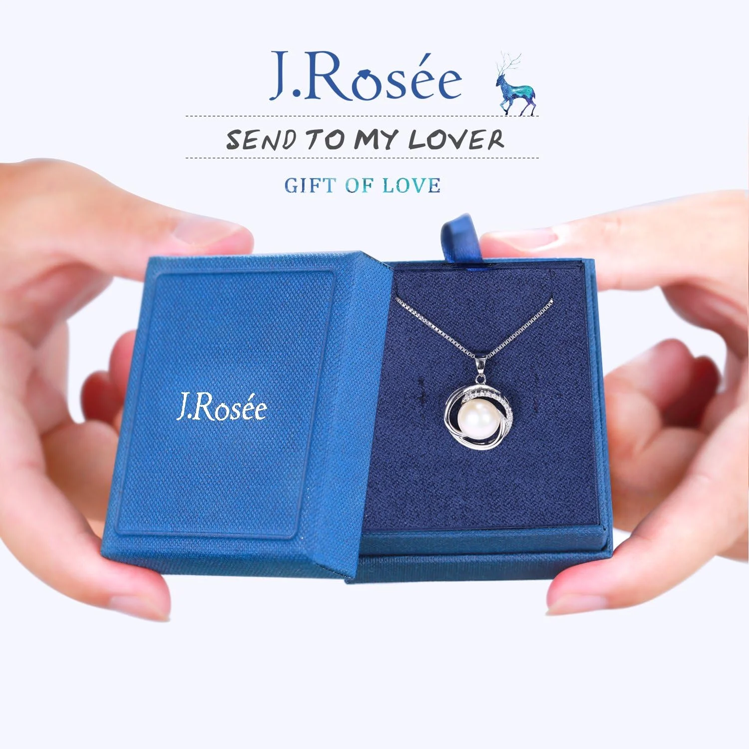 گردنبند آویز مروارید نقره استرلینگ 925 J.Rosée Swarovski Elements برای زنان و دختران، جواهرات هدیه مدل Jr692 گردنبند آویز مروارید نقره استرلینگ 925 J.Rosée Swarovski Elements برای زنان و دختران، جواهرات هدیه مدل Jr692