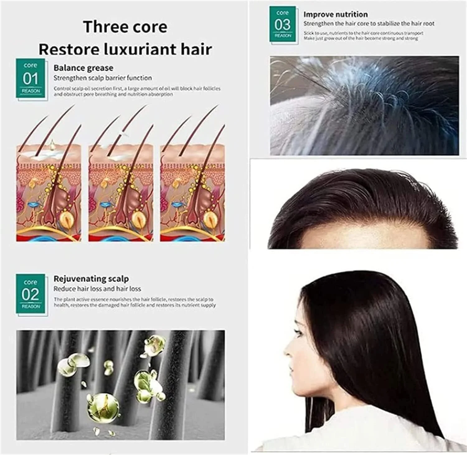 اسپری سرم رشد مجدد مو جینسینگ کره ای، تحریک 10 برابری رشد مو برای آقایان و بانوان، 30 میلی لیتر (3 عدد)