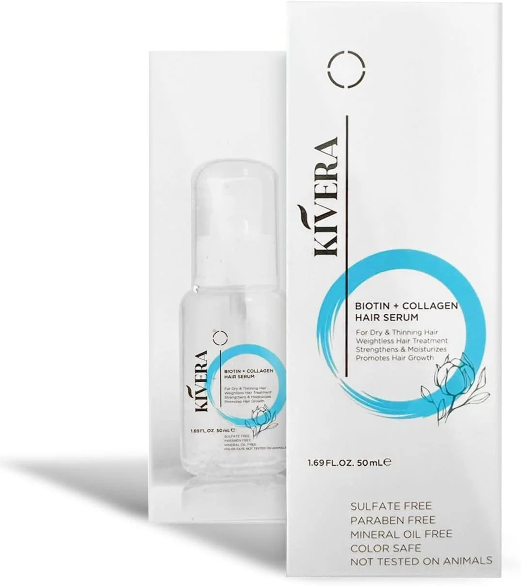 سرم مو بیوتین + کلاژن KIVERA - کاملا طبیعی، روغن رزماری و آرگان، بدون پارابن و سولفات، 1 عدد سرم مو بیوتین + کلاژن KIVERA - کاملا طبیعی، روغن رزماری و آرگان، بدون پارابن و سولفات، 1 عدد