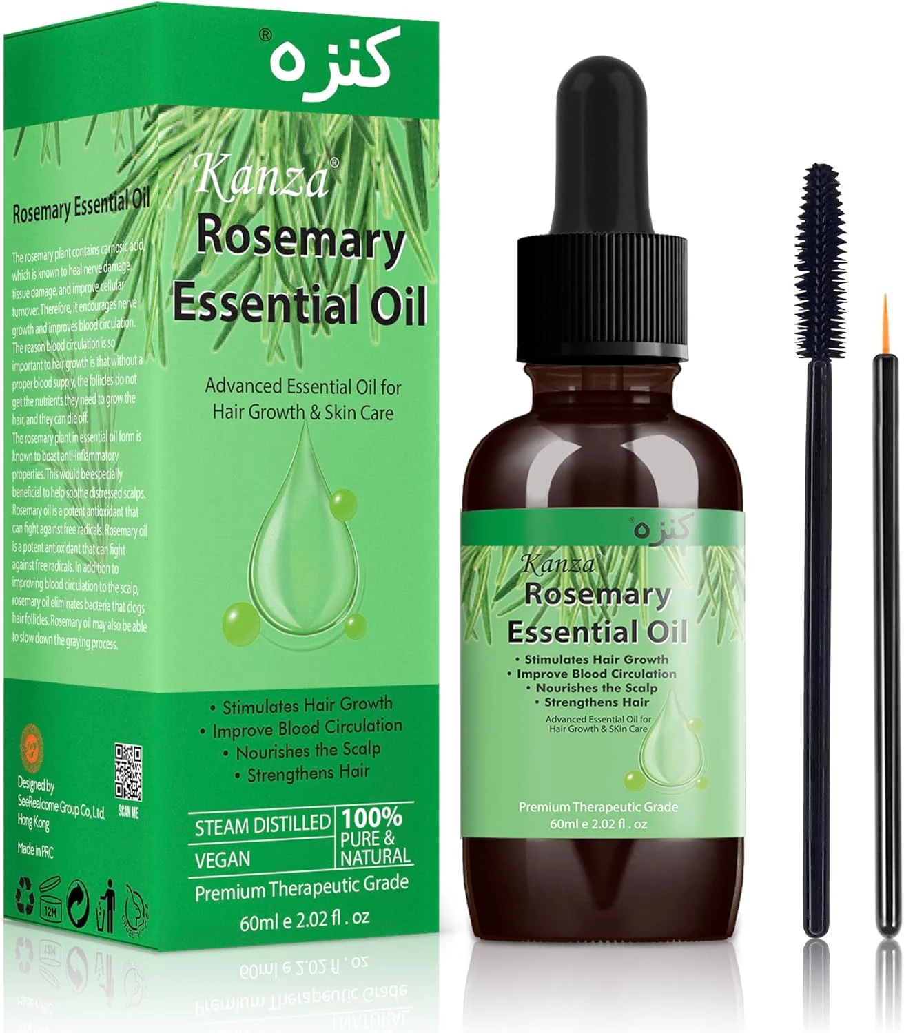 کانزا - روغن رزماری برای رشد مو 60 میلی لیتر | سرم درمان طبیعی پوست سر | ضد ریزش مو، جلوگیری از ریزش مو | روغن ضروری رزماری ارگانیک خالص برای آقایان و بانوان کانزا - روغن رزماری برای رشد مو 60 میلی لیتر | سرم درمان طبیعی پوست سر | ضد ریزش مو، جلوگیری از ریزش مو | روغن ضروری رزماری ارگانیک خالص برای آقایان و بانوان