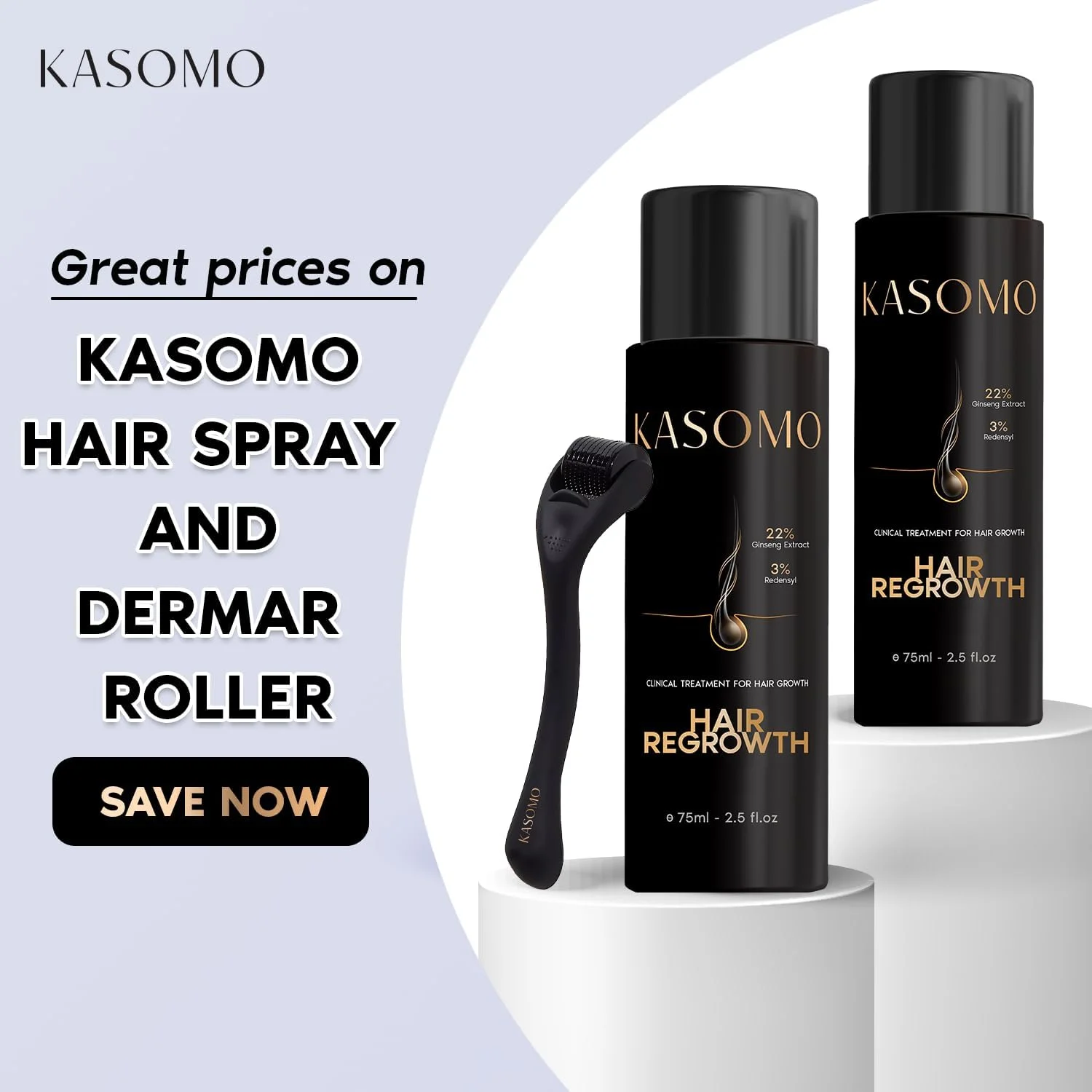 کازومو سرم رشد مو (75 میلی لیتر) به همراه درمارولر اشانتیون - 3% ردنسيل + 22% عصاره جینسینگ برای مو و ریش، تسکین خارش، اسپری رشد مجدد موهای پرپشت تر و قوی تر کازومو سرم رشد مو (75 میلی لیتر) به همراه درمارولر اشانتیون - 3% ردنسيل + 22% عصاره جینسینگ برای مو و ریش، تسکین خارش، اسپری رشد مجدد موهای پرپشت تر و قوی تر