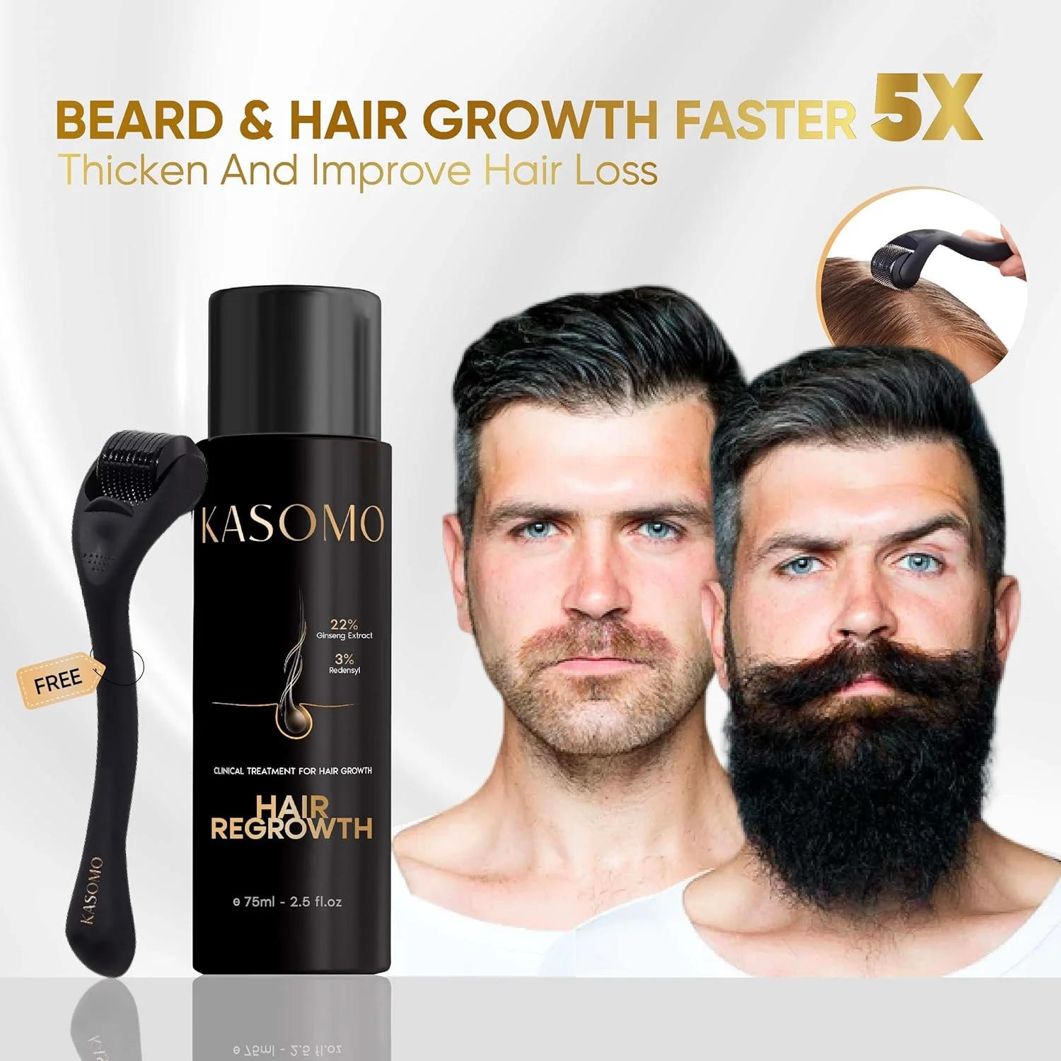 کازومو سرم رشد مو (75 میلی لیتر) به همراه درمارولر اشانتیون - 3% ردنسيل + 22% عصاره جینسینگ برای مو و ریش، تسکین خارش، اسپری رشد مجدد موهای پرپشت تر و قوی تر کازومو سرم رشد مو (75 میلی لیتر) به همراه درمارولر اشانتیون - 3% ردنسيل + 22% عصاره جینسینگ برای مو و ریش، تسکین خارش، اسپری رشد مجدد موهای پرپشت تر و قوی تر